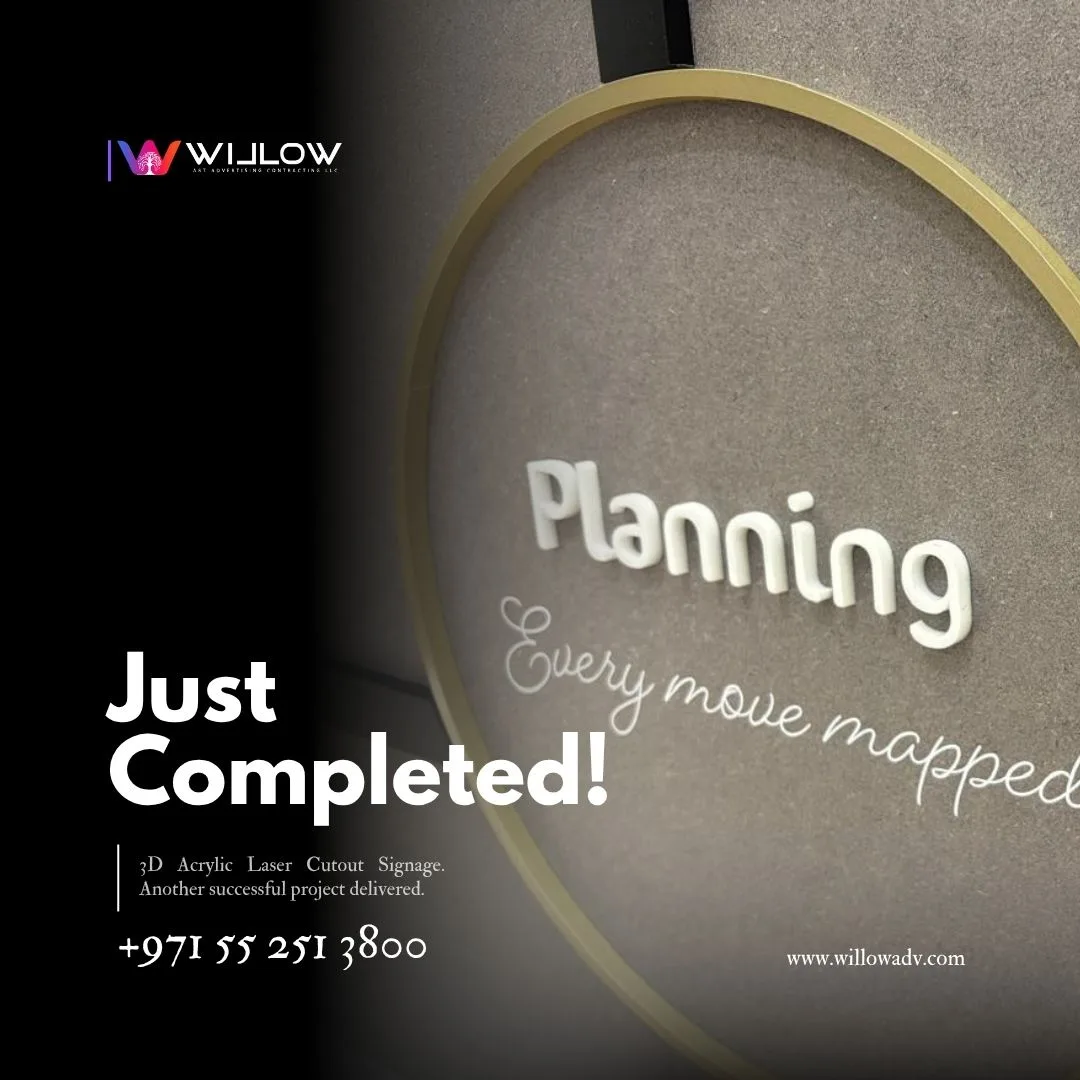 Acrylic Cutout Letter Sign with Backlight Installation – Downtown Dubai