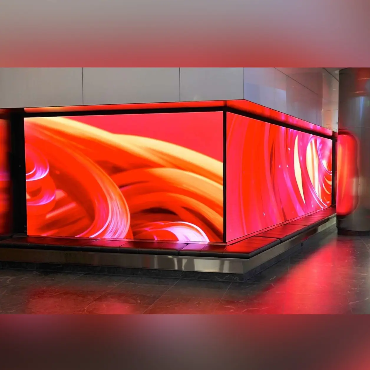 High-resolution LED indoor screen installation in a commercial space, showcasing vibrant display quality.